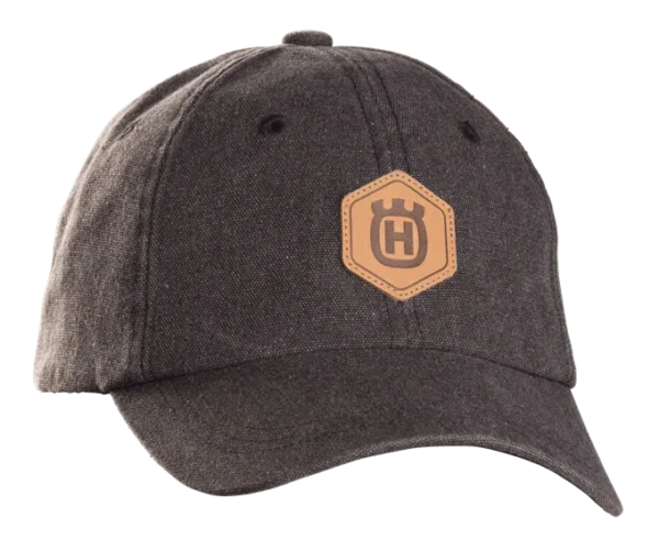 Šiltovka tmavo šedá s koženým logom Husqvarna