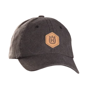 Šiltovka tmavo šedá s koženým logom Husqvarna